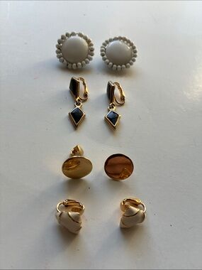 Vintage Clip-On Earrings Lot of 4 Pair